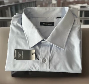 Peter England Classic Men's Non Iron Light Blue Work/Business Shirt UK 21 EU 53 - Picture 1 of 4