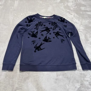Boden The Sweatshirt In Navy Magical Bird Placement Blue Bird size small Women’s - Picture 1 of 7