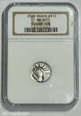 2000 $10 Tenth-Ounce Platinum American Eagle (NGC MS69) DC26932VD - Image 1 of 4