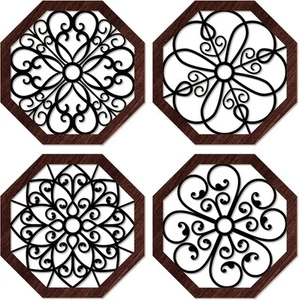 4 Pieces Thicken Rustic Wall Decor Modern Farmhouse Art Wooden... - Picture 1 of 7