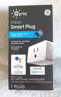 GE Cync Indoor Smart Plug - Alexa/Google Assistant Compatible, Factory Sealed - Image 1 of 4