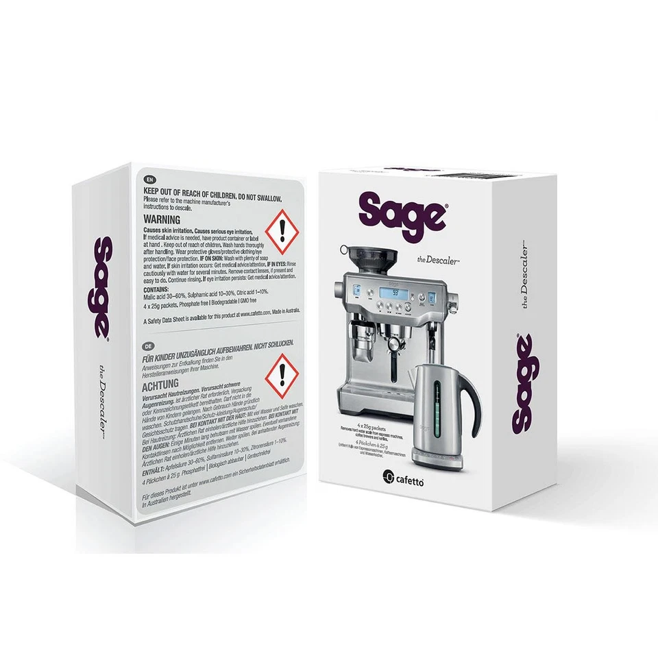 Sage The Descaler (Pack of 4) Coffee Machines Kettles Limescale Powder Remover - Image 1 of 1