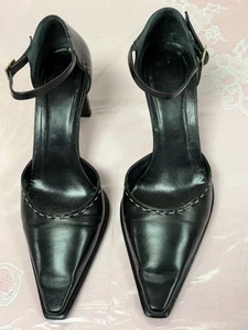GUCCI-Mujer-Cuero Negro-101 0521-Zapatos de salón cosidos.Talla-7C.EUR Talla-37.5C.Italia. - Imagen 1 de 18