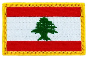 FLAG PATCH PATCHES LEBANON LEBANESE IRON ON COUNTRY EMBROIDERED WORLD SMALL - Afbeelding 1 van 1