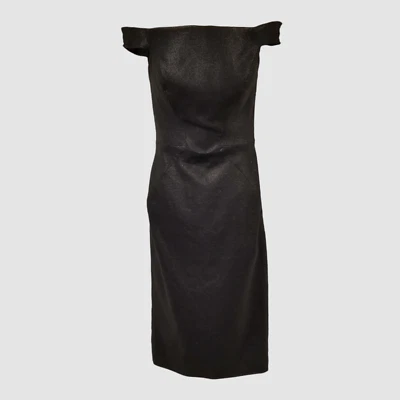 $1590 Vestido Vaina Zac Posen Para Mujer Negro Jacquard Hombro Descubierto Talla 8 Foto 1 de 4