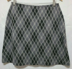 Falda Ricki's vintage negra/gris diamante para mujer talla 10 en muy buena condición - Imagen 1 de 4