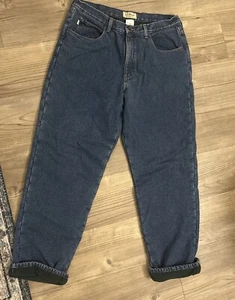 LL Bean Men's Fleece Lined Jeans Size 36x32 Blue Medium Wash Denim Relaxed Fit - Picture 1 of 5