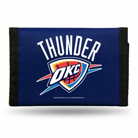 NBA Rico Industries Nylon Trifold Wallet Oklahoma City Thunder Cover