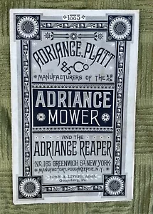 Adriance Platt & Co. Mower Vintage Agricultural Advertisement Brochure Booklet - Picture 1 of 6