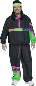 80's Men's Track Suit Retro Adult Costume Plus Size - Picture 1 of 2
