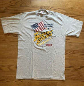 T-shirt maglia XL uomo vintage anni '90 Desert Storm 1991 - We Support Our Troops usata in ottime condizioni - Foto 1 di 7