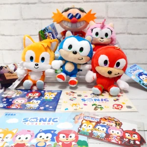 Sonic the Hedgehog & friend SEGA mascot plush postcard sticker Japan limited - Picture 1 of 16