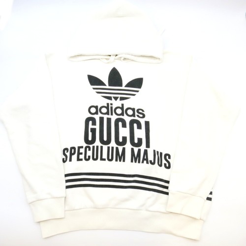 Felpa con cappuccio pullover originale Gucci x adidas logo ricamato taglia: S (165 88Y) #36632446