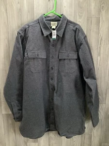 LL Bean Hemd Herren XL groß grau sämisch traditionelle Passform Knopfleiste Jacke neu mit Etikett - Bild 1 von 14