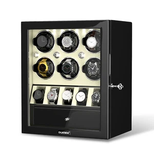 Automatic 6 Watch Winder With 5 Extra Watches Display Storage Box LED Light Gift - Picture 1 of 8