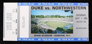 Boleto completo Duke vs. Northwestern Wade Stadium 1985 - Imagen 1 de 1