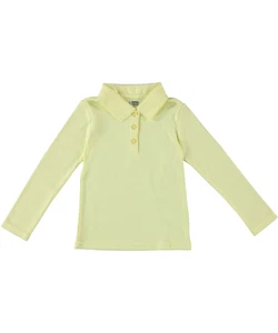 French Toast Girls’ L/S Fitted Knit Polo with Picot Collar Color: black Size: - Picture 1 of 27
