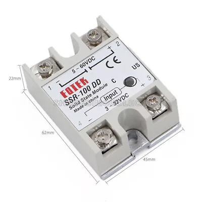 24V-380V 100A 250V SSR-100 DA Solid State Relay Module 3-32V DC To AC - Bild 1 von 4