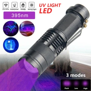 UV Ultra Violet Flashlight Blacklight LED Lamp Torch 395 NM Inspection Tactical - Picture 1 of 24