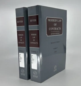 Modern Law of Contracts Revised Edition 2022 Vol 1 & Vol 2 Howard Hunter Reuters - Foto 1 di 4
