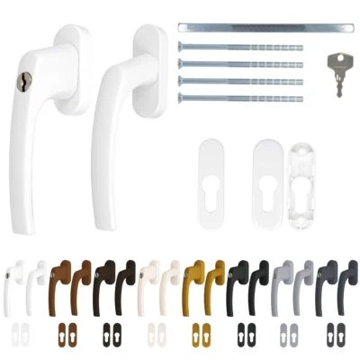 Alu Terrassentürgriff Balkontürgriff Balcony mit Rosetten - abschließbar - Bild 1 von 3