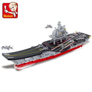 Building Block Aircraft Carrier Warship Navy Submarine City Military Ship Toys