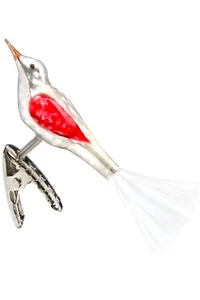 Inge Glas Clip-On Frost Bird 1-248-17 German Glass Ornament NEW w/FREE Gift Box - Picture 1 of 2