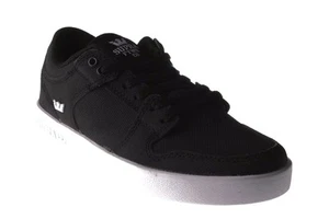 Supra Kids Boys Youth Black White Canvas Vaider LC Low Skateboard Shoes Sneakers - Picture 1 of 7