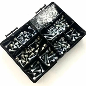 210 ASSORTED PIECE ZINC M6 SOCKET CAPS BOLT SCREW FULL NYLOC NUT WASHER KIT - Picture 1 of 1