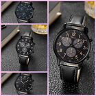 Men's Fashion Casual Ultra Thin Business Watch with Leather Quartz Movement