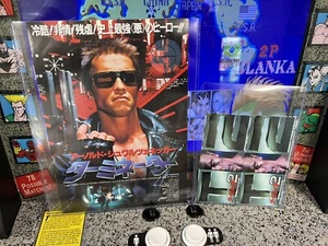 1985 Terminator Schwarzenegger Japan Mini Poster + 1991 T2 Judgment Day 2 Stubs - Picture 1 of 10