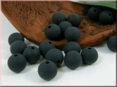  10 Stk. Polarisperlen rund 10mm matt schwarz A250-A - Bild 1 von 2