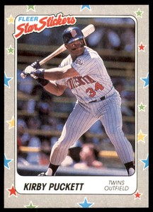1988 Fleer Star Stickers Kirby Puckett Minnesota Twins #45