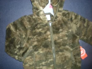 ~CUTE AS CAN BE SOFT..COZY..COMFY, CAMO SHERPA JACKET / HOODIE 18 MONTHS.. NEW - Picture 1 of 3
