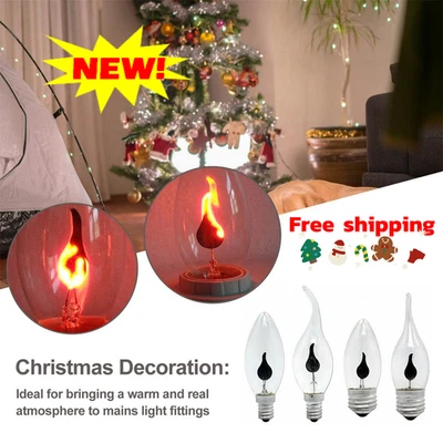E27 E14 LED FLACKER Feuer Flamme Kerze Glühbirne Atmosphäre Lampe- New - Image 1 of 4