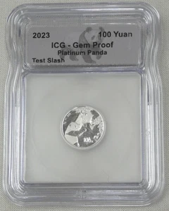2023 China 100 Yuan 3g .999 Platinum Panda Certified ICG - Gem Proof Test Slash - Picture 1 of 4