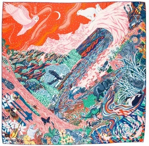 Hermes INTO THE CANADIAN WILD Silk Twill Scarf. 90 - Picture 1 of 5