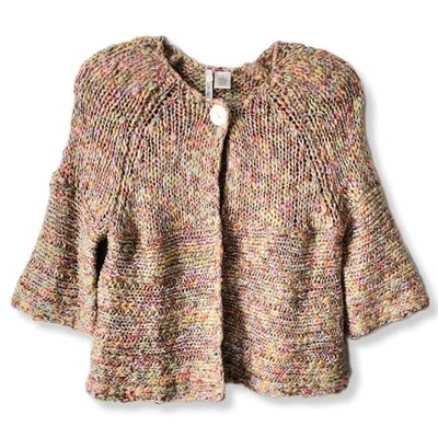 Mujeres Leo Nicole Marrón Acogedor Grueso Cárdigan Suéter S Granny Cottage Country Foto 1 de 4