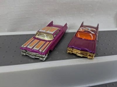 Cadillac 1959 cupé rosa Hot Wheels lote de 2 fundidos a presión Foto 1 de 4
