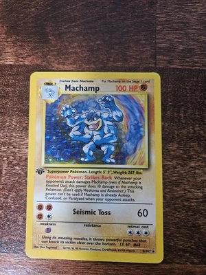 Pokémon TCG Machamp Holo 1st Edition Base Set #8/102 Holo Rare. - Image 1 of 4