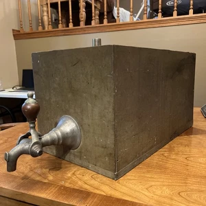 Antique Wood-Brass-Galvanized Beer-Tap-Cooler 27”L-11.5”W-11.5”T,Coils-Tap Stuck - Picture 1 of 22