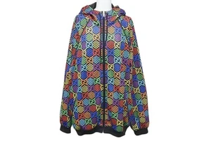 GUCCI Gg Multicolor Psychedelic Blouson Nylon Parka Jacket Size M Monogram 60419 - Picture 1 of 8