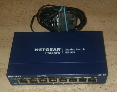 NETGEAR GS108 V4 PROSAFE 8-WAY OUT GIGABIT 1000Mbs SWITCH SPLITTER RJ45 ETHERNET - Image 1 of 3
