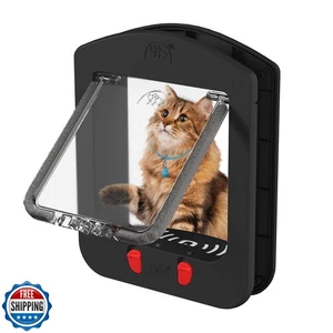 [ALUMANI] Cat Door for Interior Door and Exterior Door, 4 Way Locking Cat Doo - Picture 1 of 5