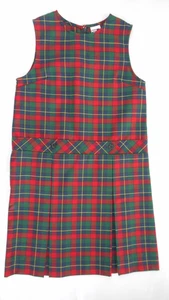 Girls R/K Multi-Color Plaid Kick Pleat Uniform Jumper Dress 1/2 Size 14 1/2 - Picture 1 of 4