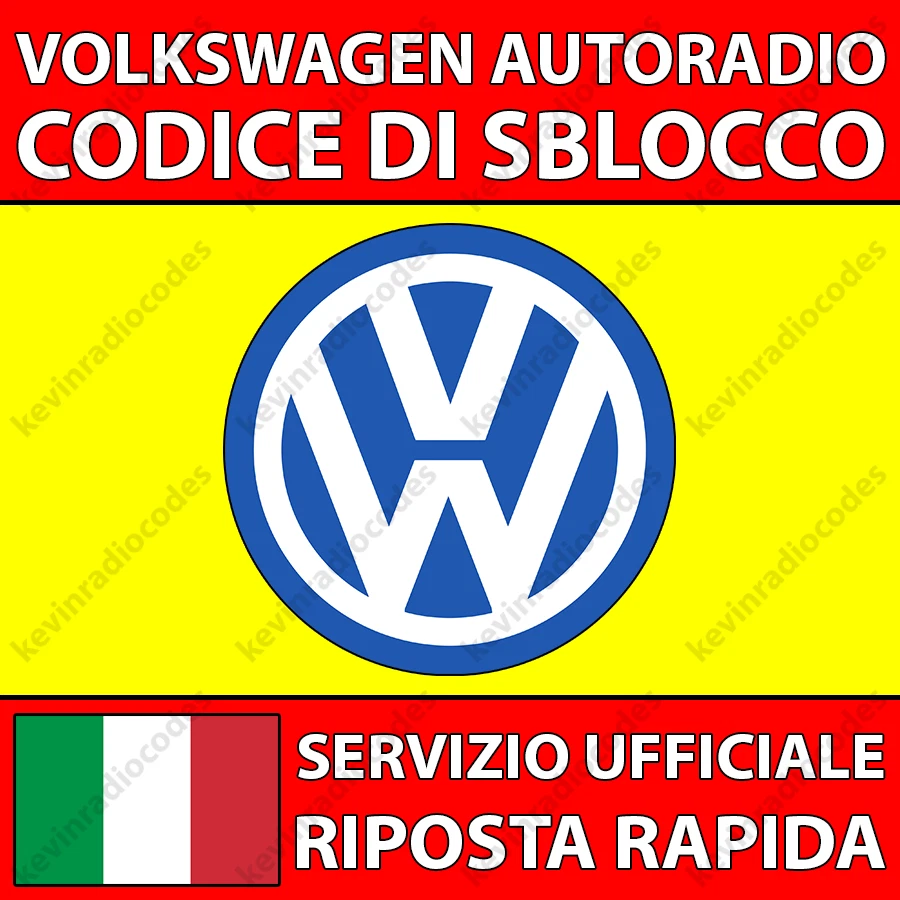 ✅VW RADIO CODICE PIN DI SBLOCCO RCD 215 300 310 500 RNS 300 310 315 510 NAVI✅ - Immagine 1 di 4