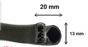 Guarnizione portiera auto bordo gomma - 20 mm x 13 mm adatta 1 mm - 3,5 mm (metro) universale - Foto 1 di 11