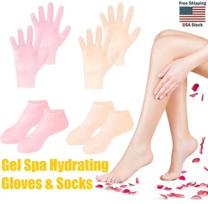 2PCS Moisturizing Silicone Foot Care Socks & Gloves Hand Foot Care Hydrating US - Picture 1 of 21