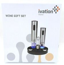 NIB ivation Wine Gift Set Stainless Steel Electric Wine Bottle Opener OPEN BOX  