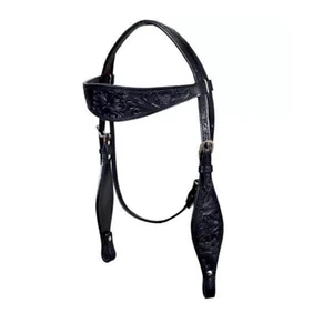 New Leather Horse Floral Breast Collar Headstall Set Size Pony, Cob , Full - Picture 1 of 3